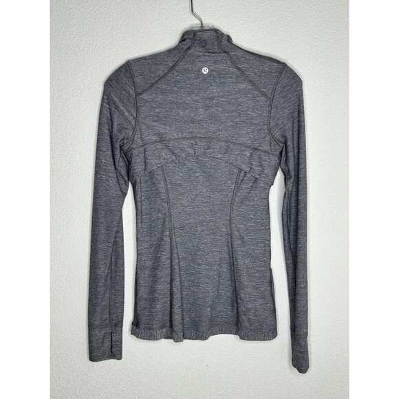 Lululemon Jacket Womens XS Gray 1/2 Zip Thumbholes Mesh Lined Running Yoga - Picture 2 of 13